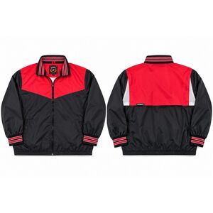 Vintage Rennoc Windbreaker Jacket Mens 2XL Black Red Colorblock Vented